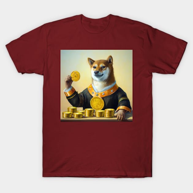 shiba counting gold coins 1 T-Shirt by big_owl